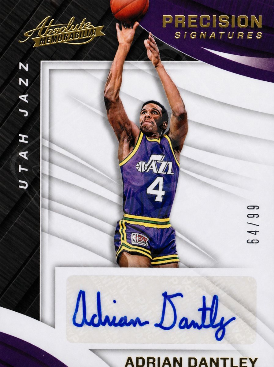 Adrian Dantley sticker auto, Utah Jazz uniform (2 of 2)