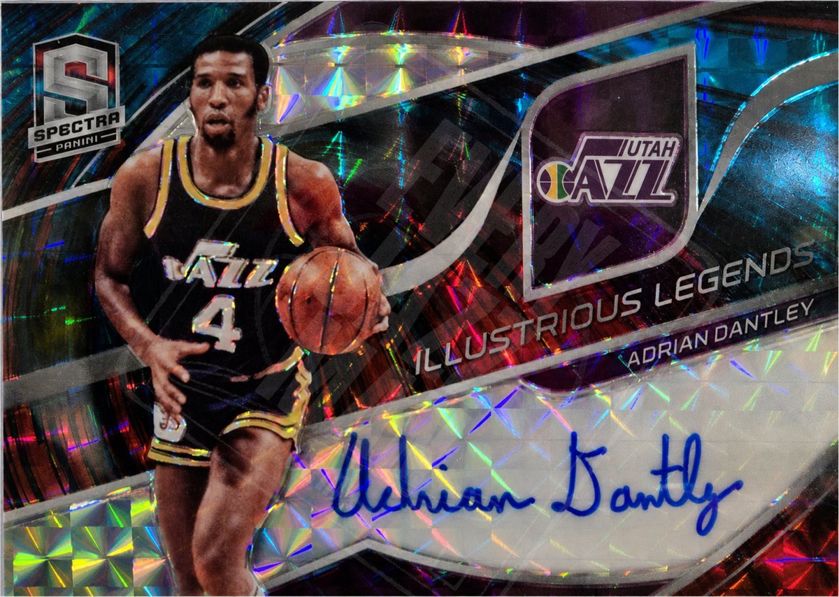 Adrian Dantley on-card auto, Utah Jazz uniform (1 of 2)