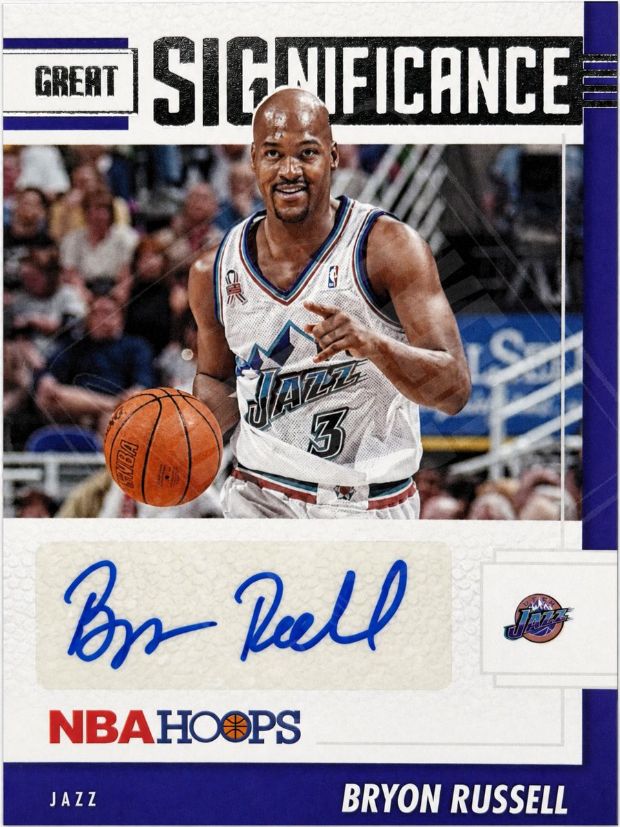 Bryon Russell sticker auto, Utah Jazz uniform (2 of 2)