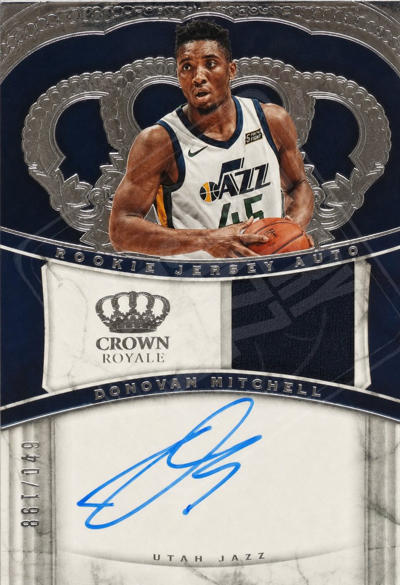 Donovan Mitchell on-card auto, Utah Jazz uniform