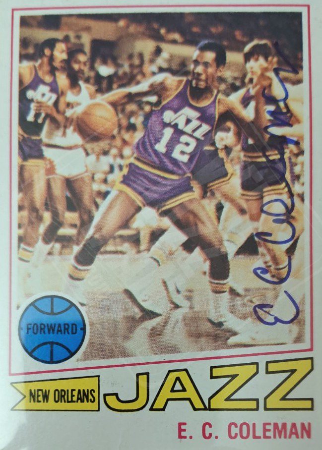 E.C. Coleman on-card auto, Utah Jazz uniform