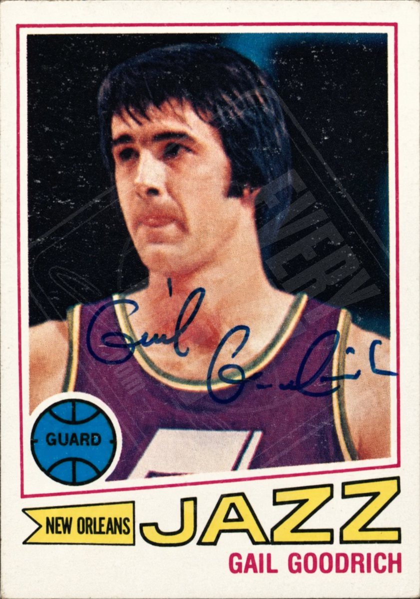 Gail Goodrich on-card auto, Utah Jazz uniform (1 of 2)