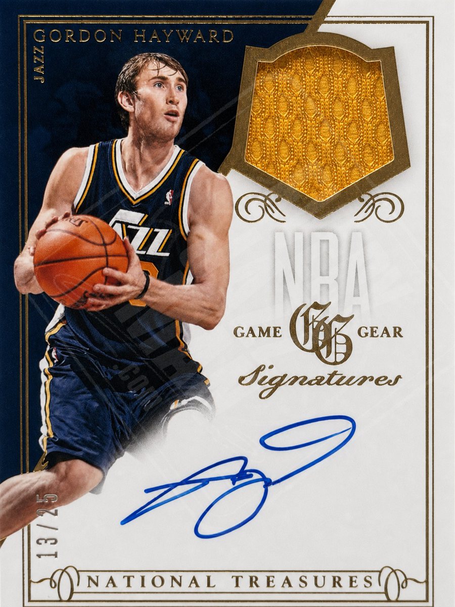 Gordon Hayward on-card auto, Utah Jazz uniform