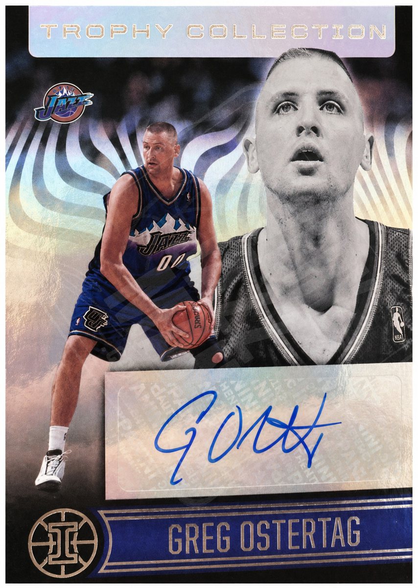 Greg Ostertag sticker auto, Utah Jazz uniform