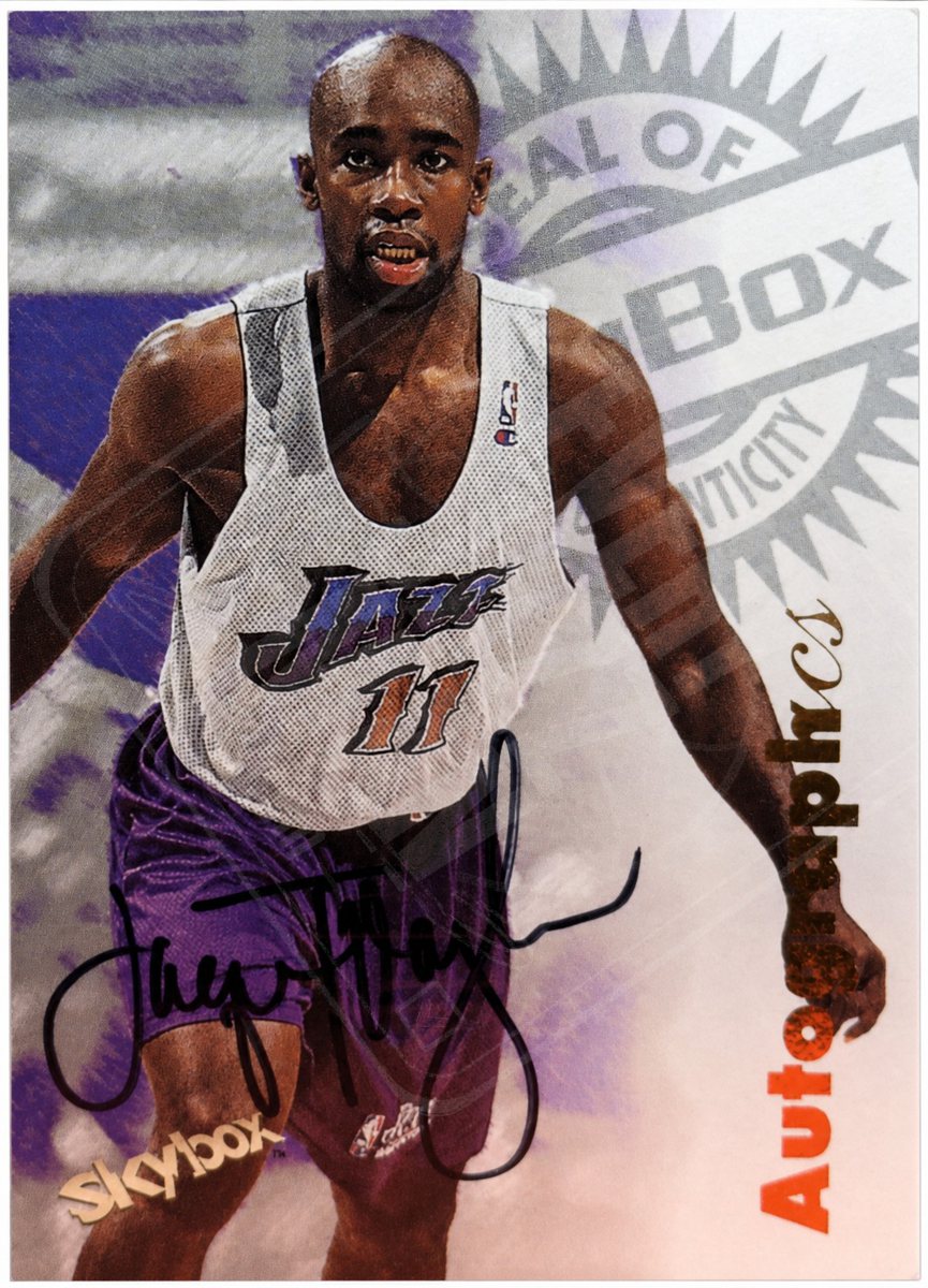 Jacque Vaughn on-card auto, Utah Jazz uniform