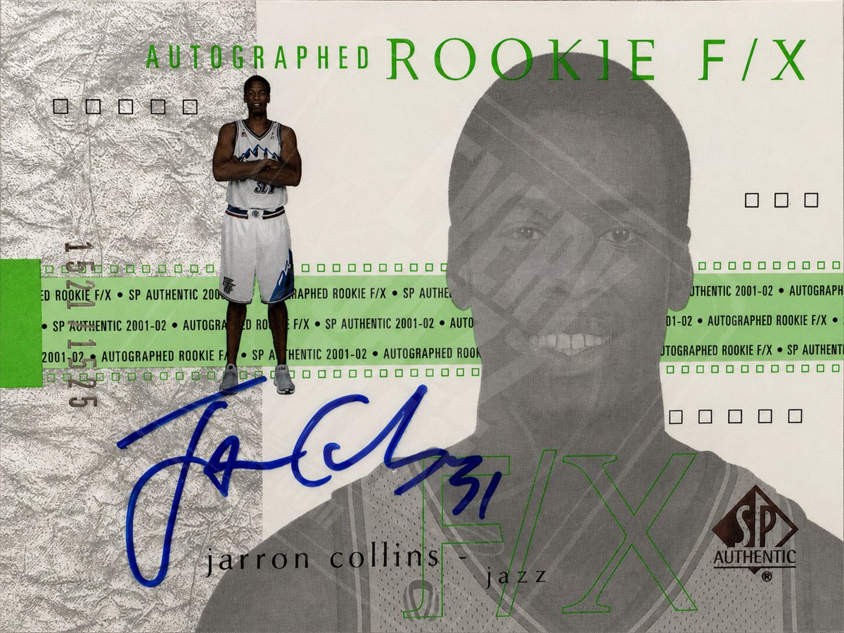 Jarron Collins on-card auto, Utah Jazz uniform