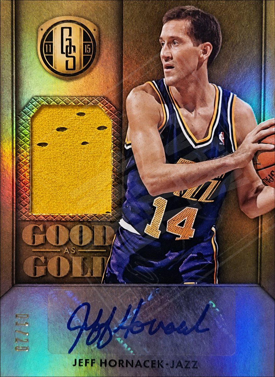 Jeff Hornacek sticker auto, Utah Jazz uniform