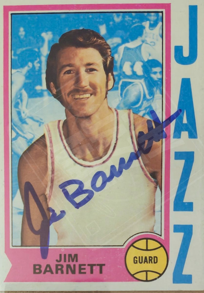 Jim Barnett on-card auto, Utah Jazz uniform