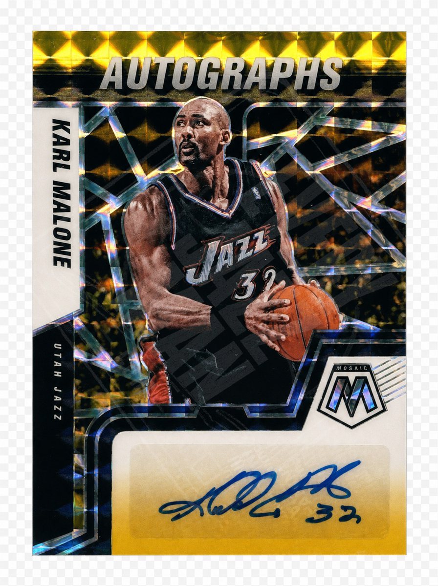 Karl Malone sticker auto, Utah Jazz uniform