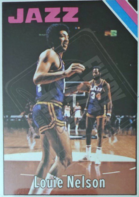 Louie Nelson on-card auto, Utah Jazz uniform