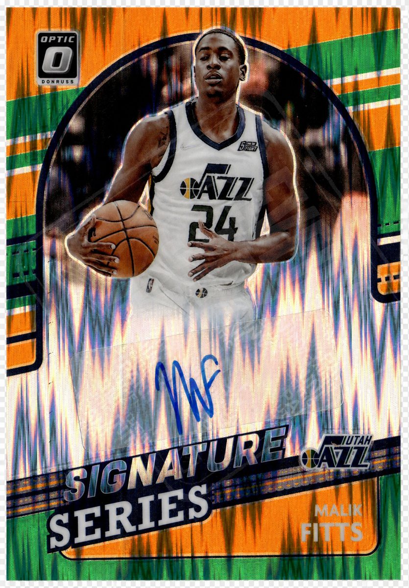 Malik Fitts sticker auto, Utah Jazz uniform