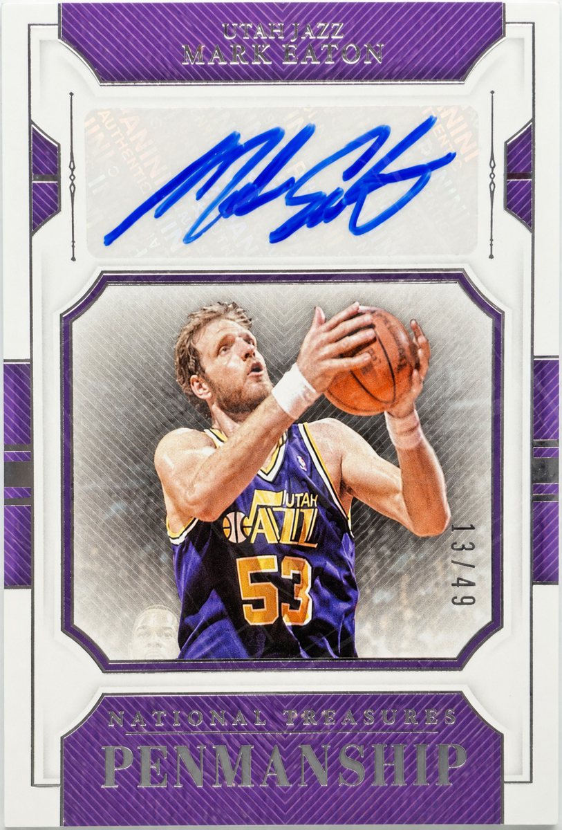 Mark Eaton sticker auto, Utah Jazz uniform (1 of 2)