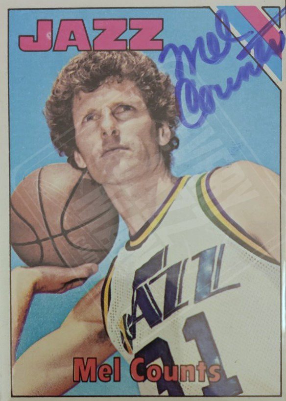 Mel Counts on-card auto, Utah Jazz uniform