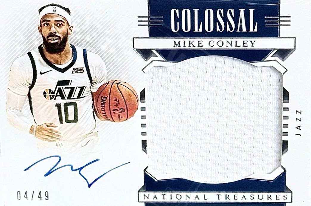 Mike Conley on-card auto, Utah Jazz uniform