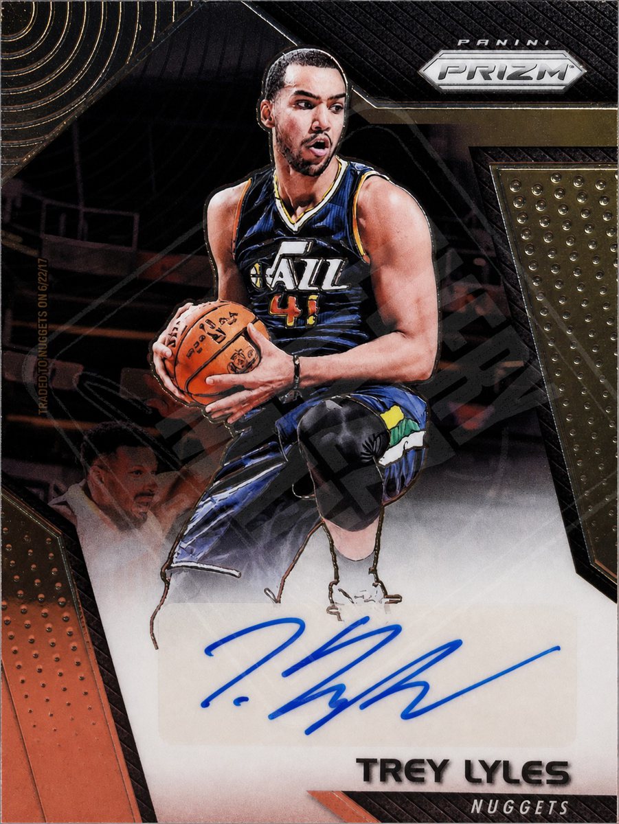 Trey Lyles sticker auto, Utah Jazz uniform