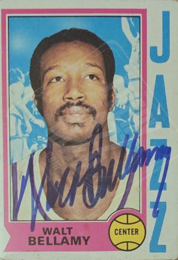 Walt Bellamy on-card auto, Utah Jazz uniform